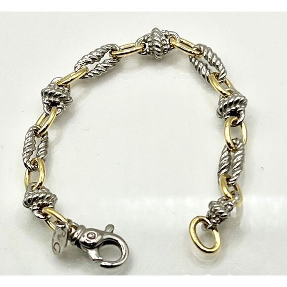 Phillip Gavriel STERLING SILVER & 18K GOLD VICTORIAN LINK BRACELET - Picture 6 of 7